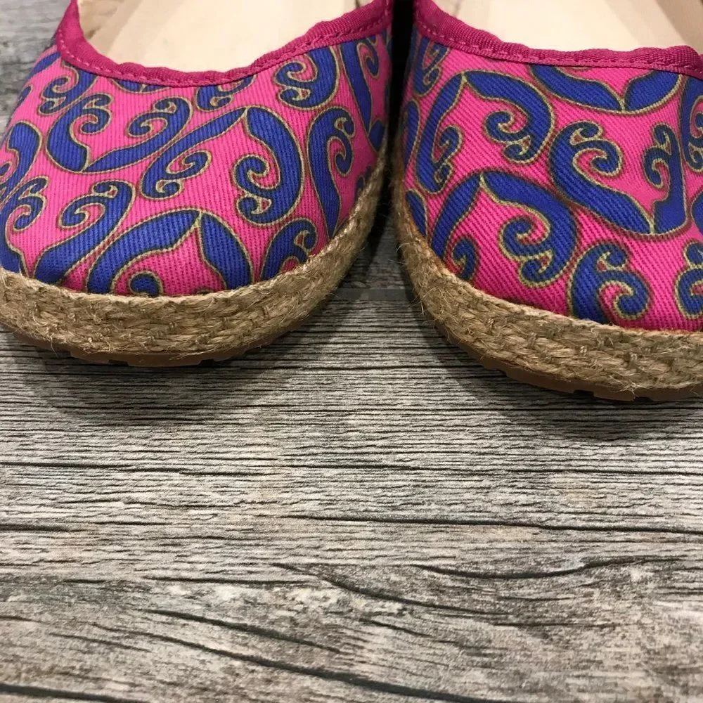 ‎UGG Pink Canvas Indah Indahmara Lace Back Flats